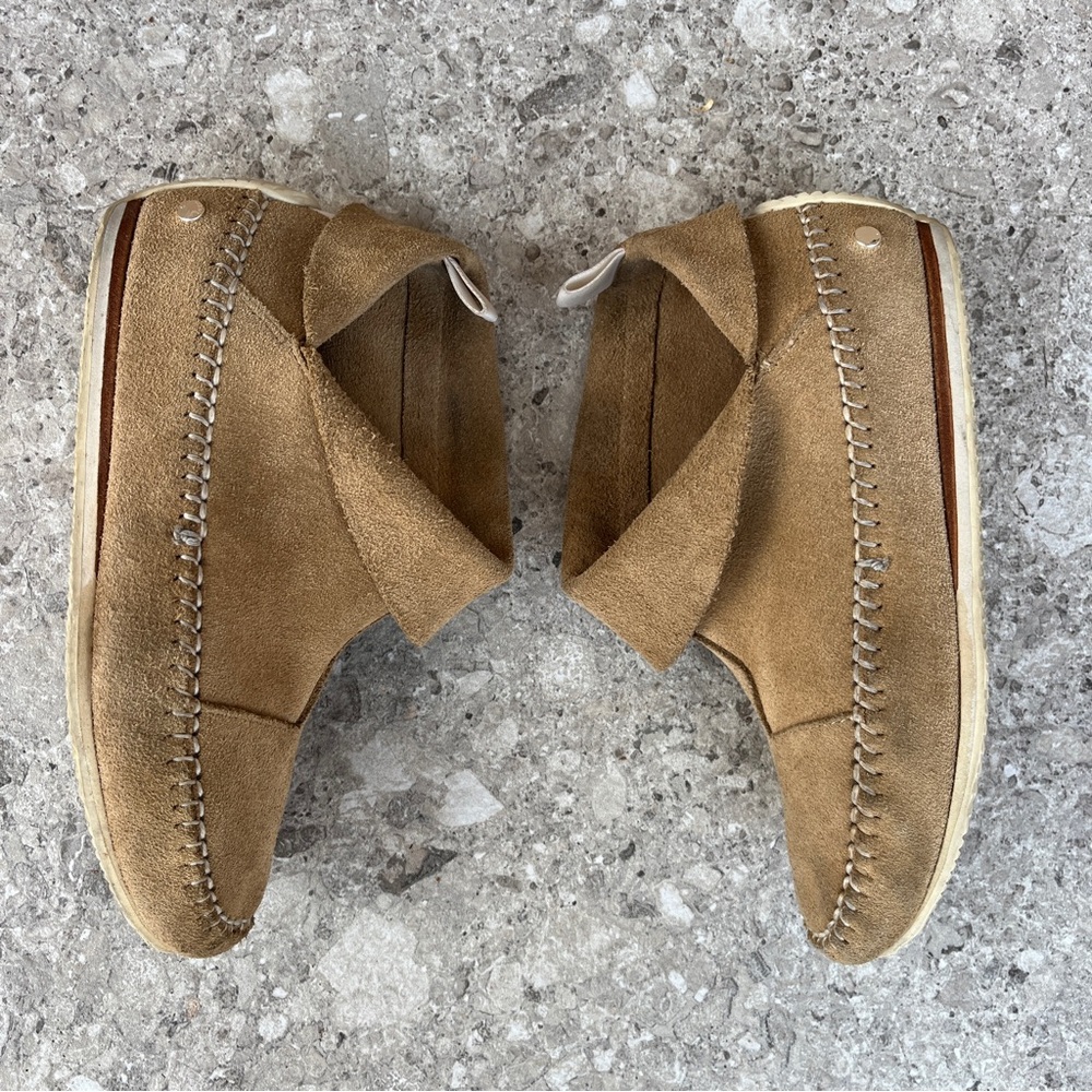 Rag & Bone Brixton Moccasins Stone Tan Suede Ankle Boots Shoes Mocs Boho Slip On - Picture 8 of 16